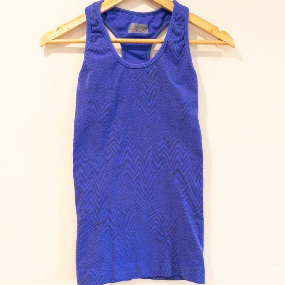 Athleta Purple-blue Scoop Neck Racerback Athletic Bra Tank